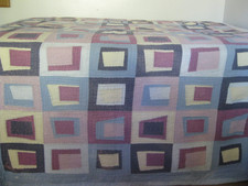 Vintage Folk Patchwork Quilt 86" x 88" RARE