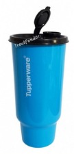 Tupperware ThirstQuake Mega Tumbler Blue w/ Exclusive LOGO 30 oz Flip Top Lid
