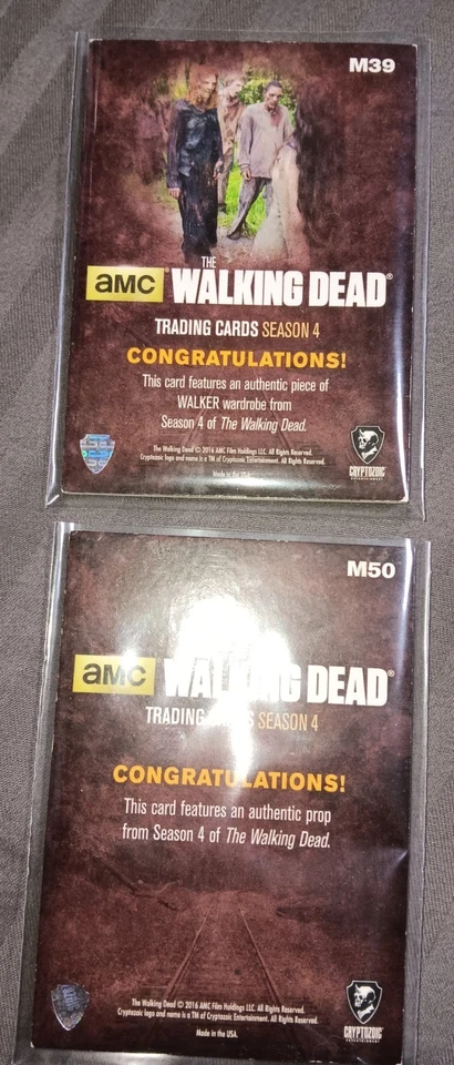 AMC The Walking Dead Season 4 Trading Cards One Auth Prop, One Auth Wardrobe - Image 2 of 4