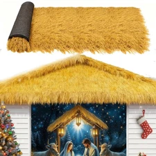 Fireproof Artificial Thatch Grass Roofing Hay Bales for Nativity Scene Outdoo...