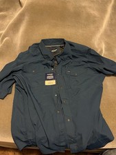 Wrangler Men's Short Sleeve Button Down Shirt Breathable Blue XL Brand New