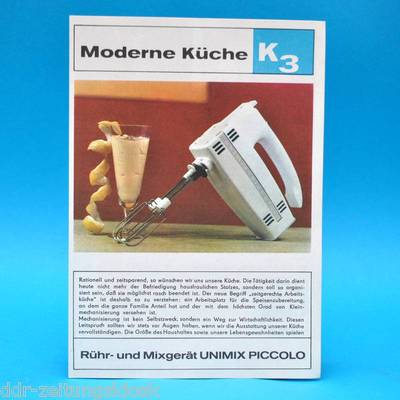 Rühr- und Mixgerät Unimix Piccolo DDR 1970 | Prospekt Werbung Werbez. DEWAG K3 F