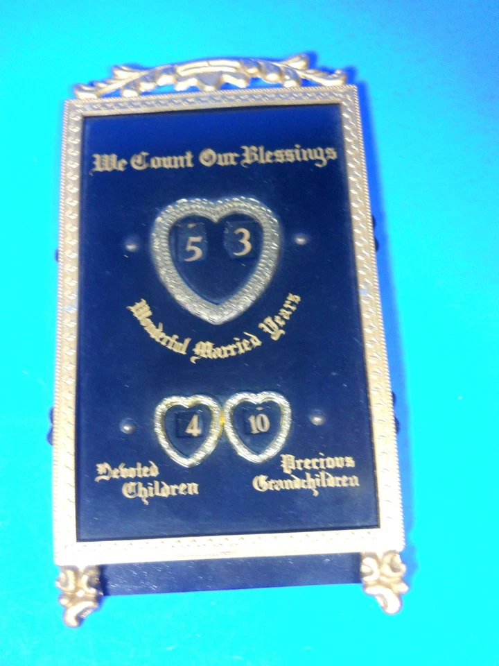 Calendario Matrimonial Enesco Contamos Nuestras Bendiciones Marco Niños Casado Año RARO Foto 2 de 4