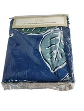 EDDIE BAUER Home Shower Curtain Blue South Beach Tropical 100% Cotton 70x 72 NOS