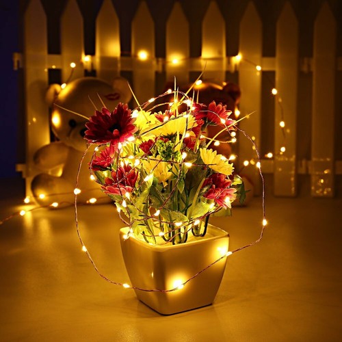 12V Mini LED Copper Wire String Fairy Lights UK Plug in Xmas Tree Battery/Solar - Picture 3 of 21