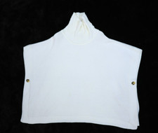 Ann Taylor Loft Off White Oversize Pullover Turtleneck Poncho Sweater Women XS/S