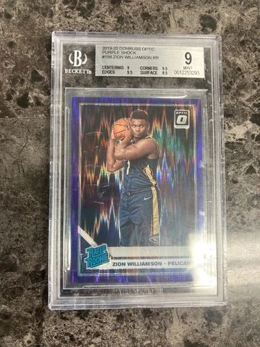 2019-20 Donruss Optic Rated Rookie Zion Williamson Purple Shock Prizm (RC) BGS 9