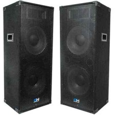 Pair of Passive Dual 15 Inch 2-Way PA/DJ Loudspeaker Cabinets - 1450 Watts each