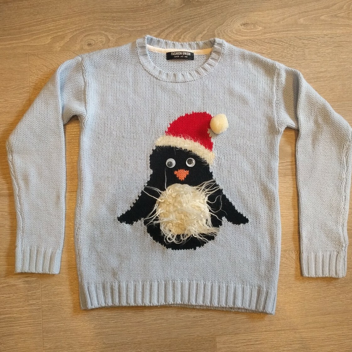 Fashion Union Penguin Christmas Jumper 