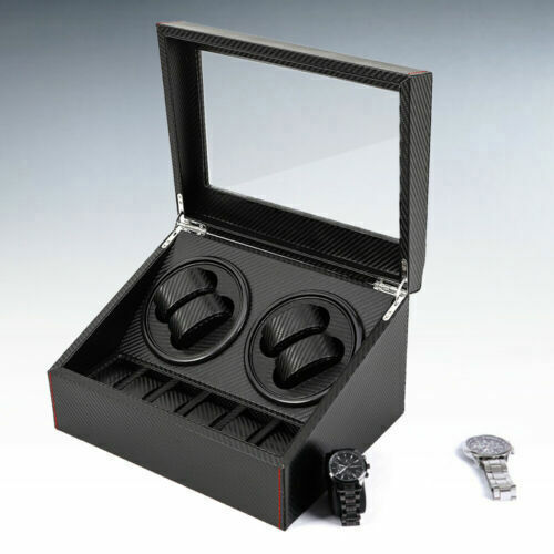4+6 Automatic Rotation Watch Winder Display Case Wooden Storage Box US - Picture 53 of 88