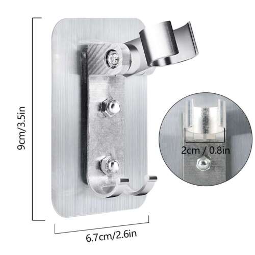 Adjustable Bathroom Shower Head Holder Self-adhesive Wall Mounted Shower Bracket - Picture 3 of 12
