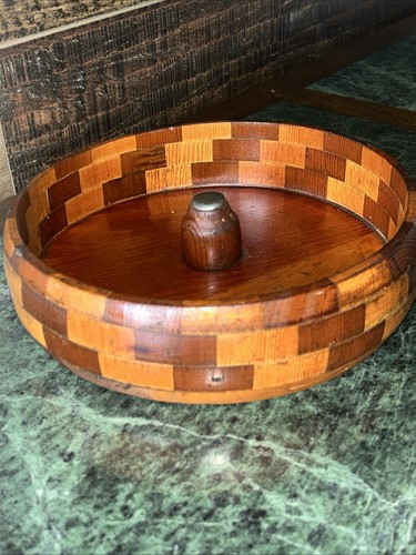 California Redwood Patchwork Vintage Wooden Nutcracking Bowl, Standard Specialty - Picture 4 of 23