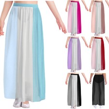Kids Girls Dancewear Costume Skirt Performance Dress Competition High-Low Wrap