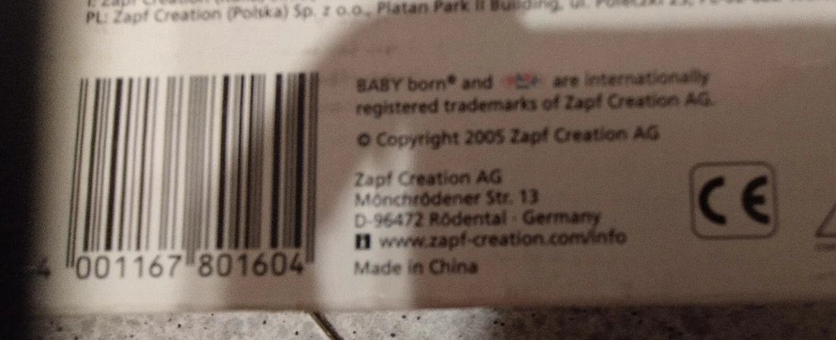 Baby Born Cuna Plegable Año 2005 Zapf Creation. Nuevo En Caja