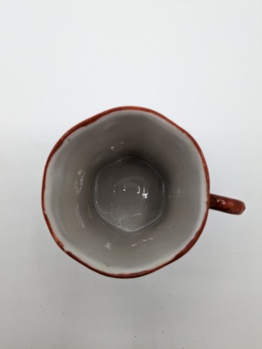 Antique Japanese Kutani Egg Shell 7.5 in Tea Cup and Plate Set - Orange - Picture 6 of 7