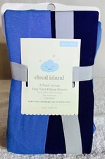 Cloud Island Fitted Sheets 2-Pk Jersey Soft 100 Cotton Play Yard  27 X 39 " NEW