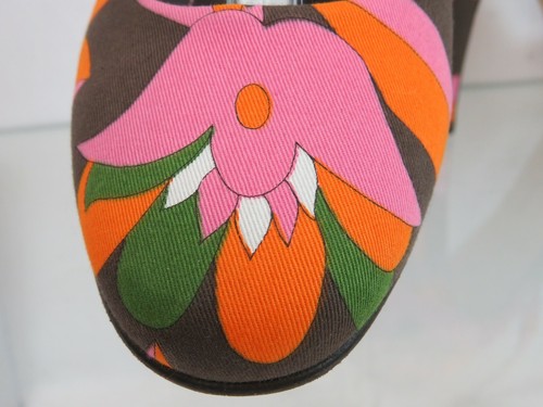 NEW KATE SPADE MULTI FLORAL CANVAS BUCKLE ANKLE STRAP SANDALS PUMPS 7 ITALY - Picture 8 of 12
