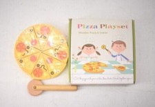 Rex London Wooden Toy Pizza  Cutter Playset 8pc Pizza 8cm Dia Kids Toy