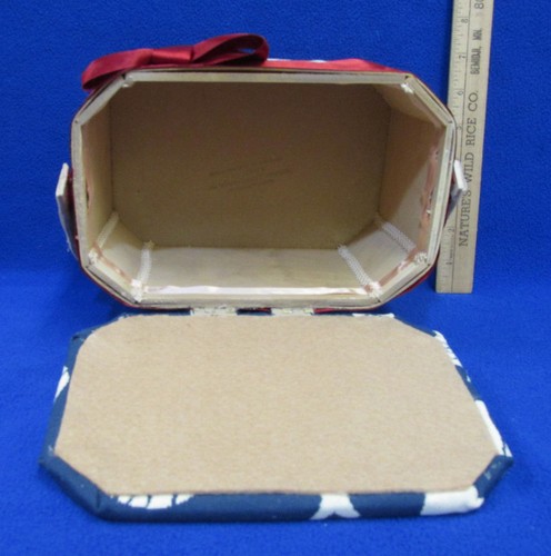 Caja de madera cesta de peces tela náutica caja de baratijas decorativa - Imagen 7 de 8