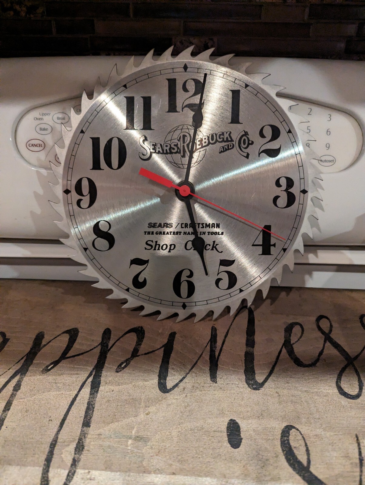 VTG Sears Roebuck & Co Steel Saw Blade Shop Wall Clock Sears Craftsman