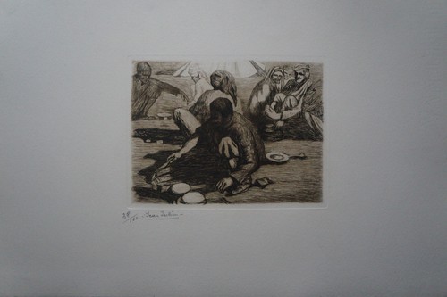 Gravure SCENE ORIENTALISTE Signé JEAN JULIEN - Imagen 2 de 6
