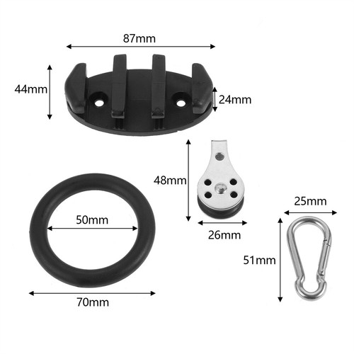 Kayak Anchor Trolley Kit Rivets Rope Cleat Pulleys Hooks Pad Eye Fixing Securing - Picture 14 of 16