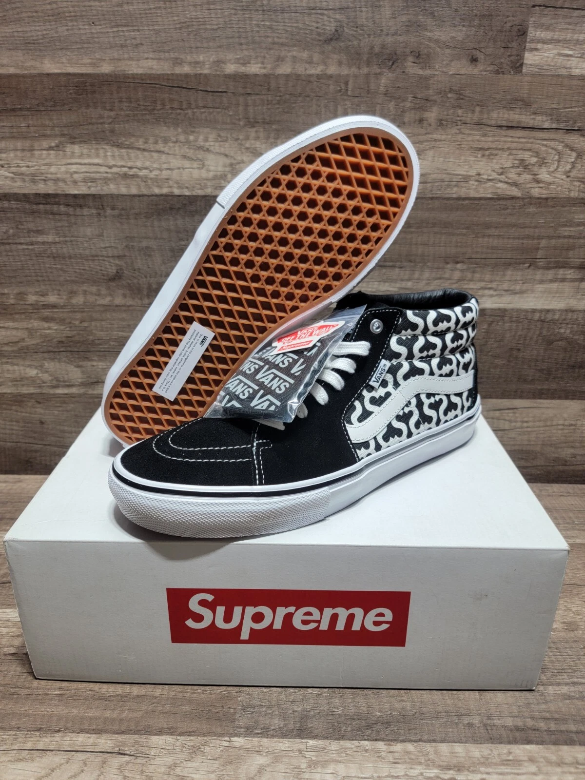 Vans X Supreme Skate Grosso Mid Monogram S Logo Noir taille 12
