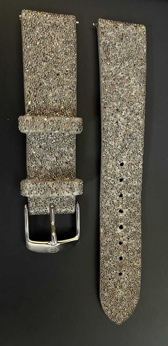 Glitter Michele Watch Band Michele Ladies 18mm Silver Gold Sparkle
