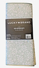 Lucky Brand Dish Drying Mats 2-pc Green White Floral Reverses to Solid Green NEW