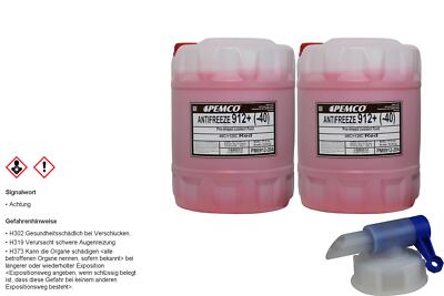2x 20 Liter PEMCO Kühlerfrostschutz Typ G12+ Antifreeze (-40) rot + Auslaufhahn
