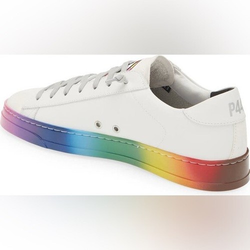 Nuova sneaker P448 Jack Pride capsule tonalità arcobaleno pelle bianca uomo taglia 45 - Foto 3 di 14