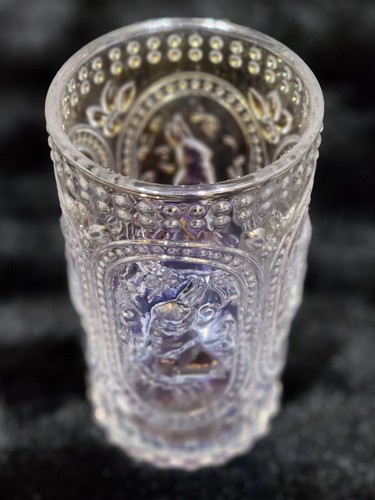 6 vasos victorianos Hobnail iridiscentes transparentes de conejo de Pascua prisma arco iris - Imagen 7 de 14