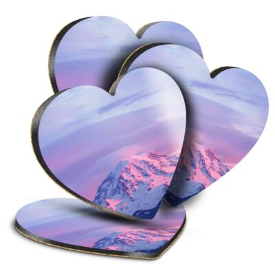 4x Herz MDF Untersetzer - Halterung Rainier Mountain Washington #45805