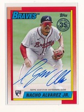 NACHO ALVAREZ JR. 2025 TOPPS '90 TOPPS AUTOGRAPH #90ANA RC AUTO *ATLANTA BRAVES*