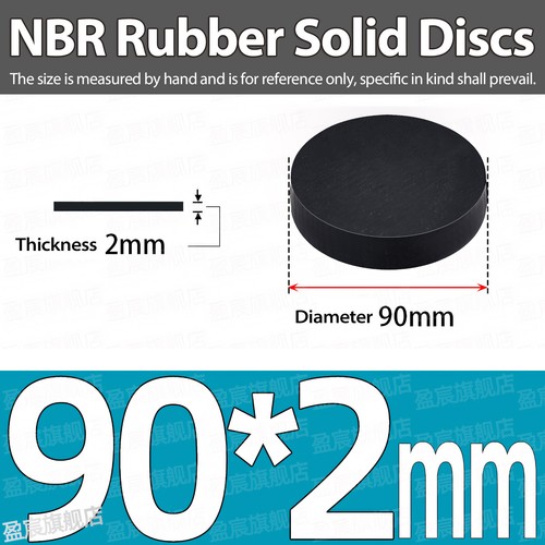 NBR Rubber Solid Discs Flat Round Pad Sealing Non-Slip Cushioning Dia 5mm-150mm - Bild 100 von 266