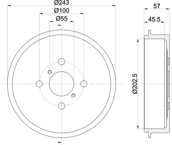 For Toyota Yaris/Vitz 1.3 1.0 1.4 Yaris VVTi D4d Mintex Brake Drum Rear Axle