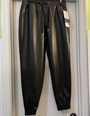 Bagatelle Collection Elastic Waist Faux Leather Pants