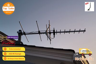 Directional Yagi HDTV Antenna Outdoor 250 Mile for 4K Ultra HD OTA TV