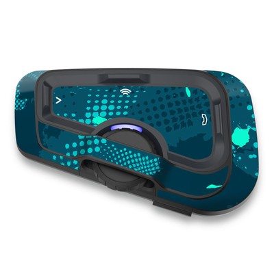 For CARDO Freecom 4X 2X Headset Protective Sticker Skin 2 pcs Blue Dot Grid