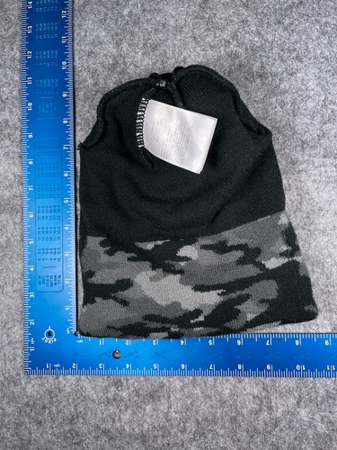 Nike Beanie Toque Youth One Size Gray Camo Knit 100% Acrylic Ski Pom Outdoors - Picture 7 of 9