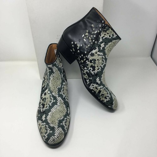 Botines MAISON MARTIN MARGIELA de cuero bordado negro y verde - Reino Unido 9/UE 43 - Imagen 6 de 12