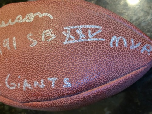OJ Anderson signiert New York Giants Super Bowl XXV MVP Football 3x Aufschriften - Bild 5 von 6