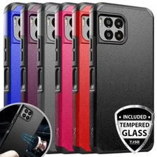 For T-Mobile Revvl 7 / 7 Pro 5G 2024 Phone Case Hard Hybrid Cover+Tempered Glass