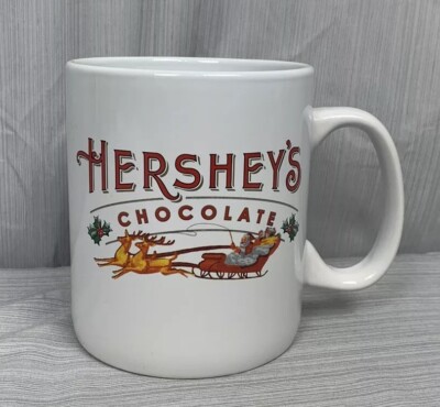 Jumbo Hershey's Chocolate Coffee Hot Cocoa Mug Cup by Galerie, Christmas 5'' Tall