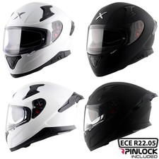 Full Face Motorcycle Helmet Axor Apex Pinlock Included Drop Down Sun Visor