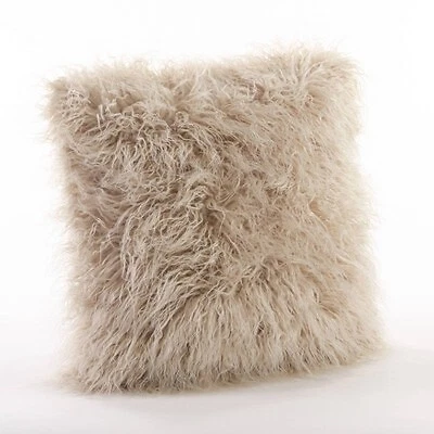 Mongolian fur throw pillows top