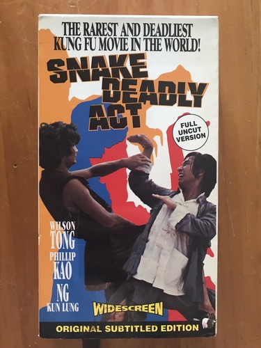 Snake Deadly Act VHS 1996 Subtitled Kung Fu Wilson Tong - Picture 1 of 3