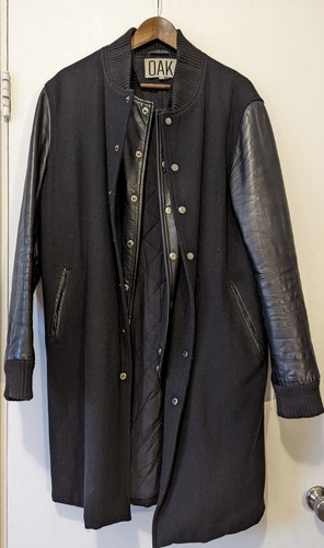 OAK NYC - Hybrid Layered jacket long leather coat - Picture 3 of 9