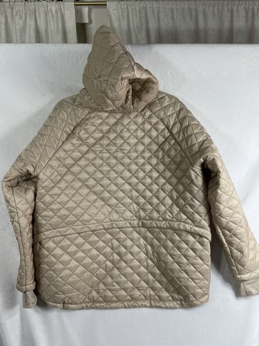 BCBG Maxazria zip front Puffer Down Metallic Tan Jacket size XL retail $248 - Picture 7 of 9