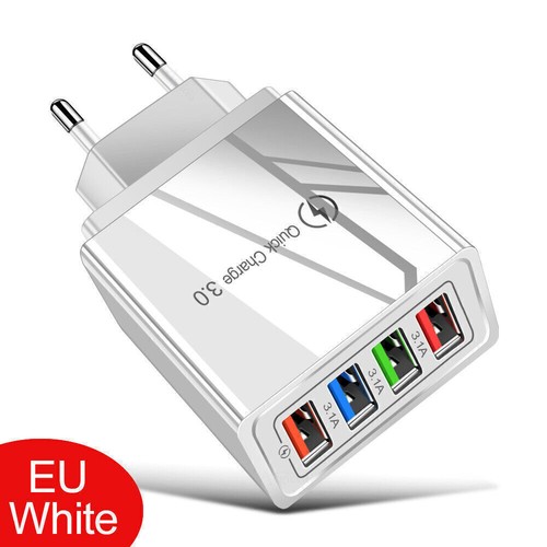 4 Multi-Port Fast Quick Charge USB Hub Mains Wall Charger UK Plug Adapter Phones - Photo 12 sur 14